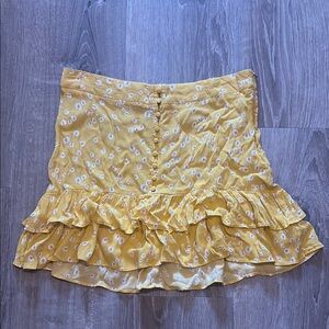 Forever 21 Yellow and White Bubble Mini Skirt